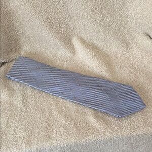 Elegant Blue and White Striped Men's Tie